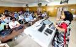 An interactive class in progress with help of Smart/ Virtual classroom facility at college of Fisheries, Lembucherra, Agartala